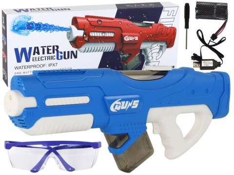 LEAN Toys Duży Pistolet Na Wodę Niebieski 750ml Okulary