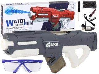 LEAN Toys Duży Pistolet Na Wodę Szary 750ml Okulary