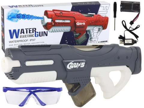 LEAN Toys Duży Pistolet Na Wodę Szary 750ml Okulary