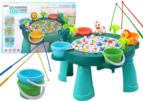LEAN Toys Gra Zręcznościowa Łowienie Rybek Stoliczek Zielony