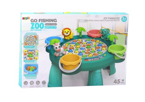 LEAN Toys Gra Zręcznościowa Łowienie Rybek Stoliczek Zielony