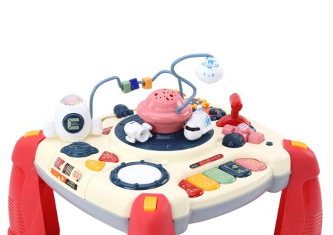 LEAN Toys Interaktywny Stoliczek Edukacyjny Panel Dziecięcy Pianinko Kosmos Czerwony