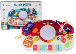 LEAN Toys Organki Pianinko Edukacyjne Muzyczne Bębenek Dźwięki Światła