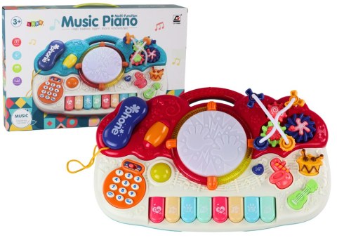 LEAN Toys Organki Pianinko Edukacyjne Muzyczne Bębenek Dźwięki Światła