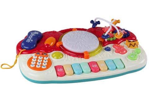 LEAN Toys Organki Pianinko Edukacyjne Muzyczne Bębenek Dźwięki Światła