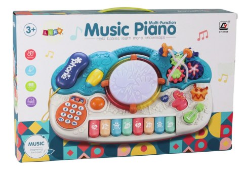LEAN Toys Organki Pianinko Edukacyjne Muzyczne Bębenek Dźwięki Światła
