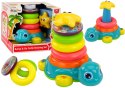 LEAN Toys Piramidka Jeżdżący Żółwik 2w1 Układanka Kółka Światła Dźwięki