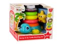 LEAN Toys Piramidka Jeżdżący Żółwik 2w1 Układanka Kółka Światła Dźwięki
