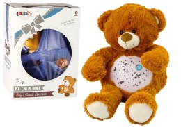 LEAN Toys Pluszowy Miś Usypiający Światła Dźwięki Tryb Nocny i Dzienny Brązowy