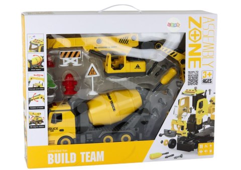LEAN Toys Pojazdy Budowlane Dźwięk Światła 1:12 DIY Betoniarka Dźwig Koparka LEAN Toys Pojazdy Budowlane Dźwięk Światła 1:12 DIY Betoniarka Dźwig Koparka