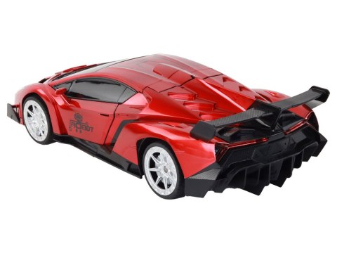 LEAN Toys Samochód- Robot Transformacja R/C 1:10 Czerwony Sterowanie Gestami