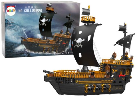 LEAN Toys Statek Piracki Okręt Klocki Konstrukcyjne 1288 Elementów