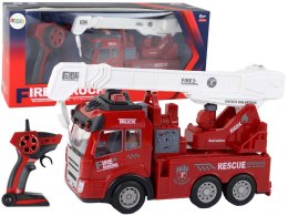 LEAN Toys Straż Pożarna Z Dźwigiem Model Zdalnie Sterowany
