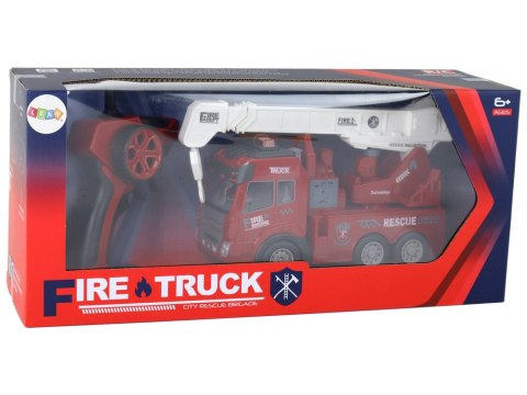 LEAN Toys Straż Pożarna Z Dźwigiem Model Zdalnie Sterowany