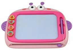 LEAN Toys Tablica Magnetyczna Do Malowania 4 Kolory Znikopis 4 Pieczątki Różowa