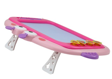LEAN Toys Tablica Magnetyczna Do Malowania 4 Kolory Znikopis 4 Pieczątki Różowa