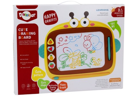 LEAN Toys Tablica Magnetyczna Do Malowania 4 Kolory Znikopis 4 Pieczątki Różowa