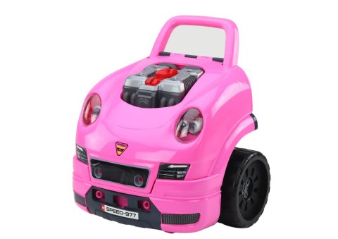 LEAN Toys Warsztat Silnik Auto Do Rozkręcania Zestaw Majsterkowicza Różowy