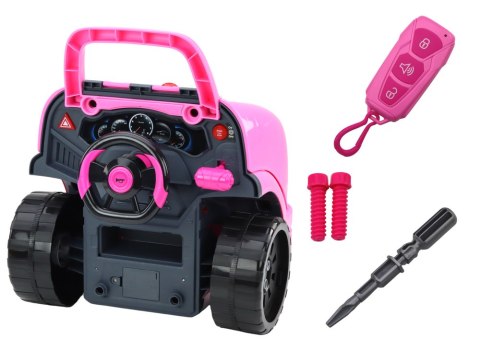 LEAN Toys Warsztat Silnik Auto Do Rozkręcania Zestaw Majsterkowicza Różowy