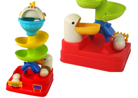 LEAN Toys Zabawka Sensoryczna Spadająca Kulka Jajko Kurczak Zjeżdżalnia