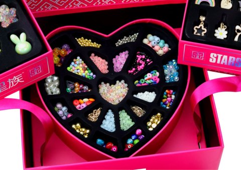 LEAN Toys Zestaw Do Robienia Biżuterii DIY Koraliki Zawieszki Szkatułka 1267 ele.