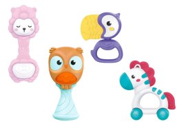 LEAN Toys Zestaw Grzechotek Gryzaczków Dla Niemowląt Zwierzątka 8 Szt