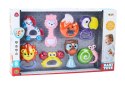 LEAN Toys Zestaw Grzechotek Gryzaczków Dla Niemowląt Zwierzątka 8 Szt