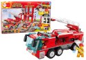 LEAN Toys Zestaw Klocków Straż Pożarna Baza Wóz Auto Helikopter 845 El