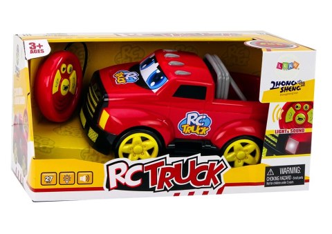 LEAN Toys Autko Kreskówkowe Zdalnie Sterowane Światła Dźwięki Czerwony