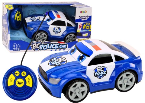 LEAN Toys Autko Policyjne Kreskówkowe Zdalnie Sterowane Światła Dźwięki