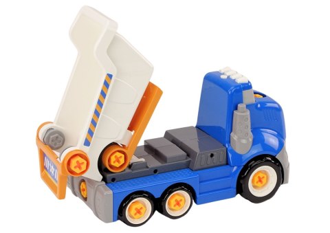 LEAN Toys Ciężarówka Wywrotka Kreskówkowa Do Skręcania DIY Niebieska