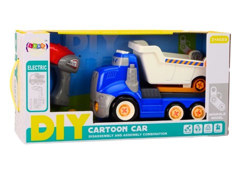 LEAN Toys Ciężarówka Wywrotka Kreskówkowa Do Skręcania DIY Niebieska