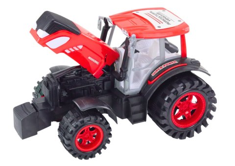 LEAN Toys Duży Traktor Rolniczy Z Przyczepą I Balami Siana Napęd Czerwony