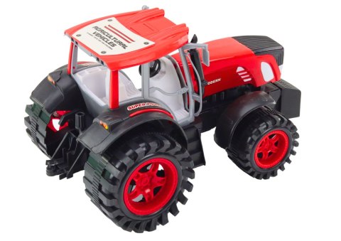 LEAN Toys Duży Traktor Rolniczy Z Przyczepą I Balami Siana Napęd Czerwony