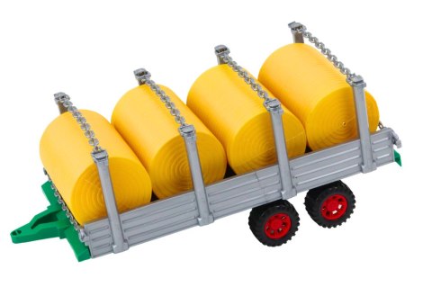 LEAN Toys Duży Traktor Rolniczy Z Przyczepą I Balami Siana Napęd Czerwony