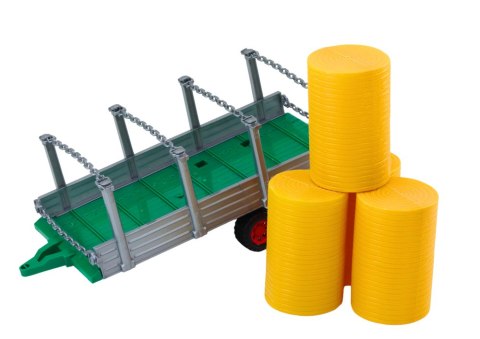 LEAN Toys Duży Traktor Rolniczy Z Przyczepą I Balami Siana Napęd Czerwony