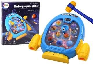 LEAN Toys Gra Zręcznościowa Wac A Mole Planety Rakieta 6 Trybów Światła Dźwięki Dym
