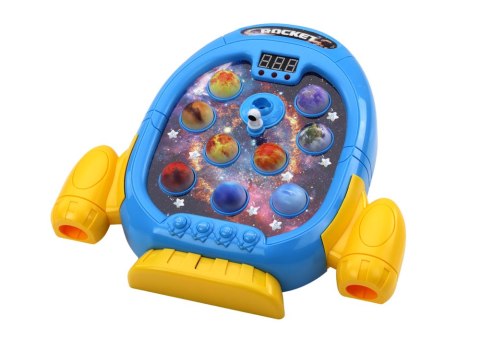LEAN Toys Gra Zręcznościowa Wac A Mole Planety Rakieta 6 Trybów Światła Dźwięki Dym