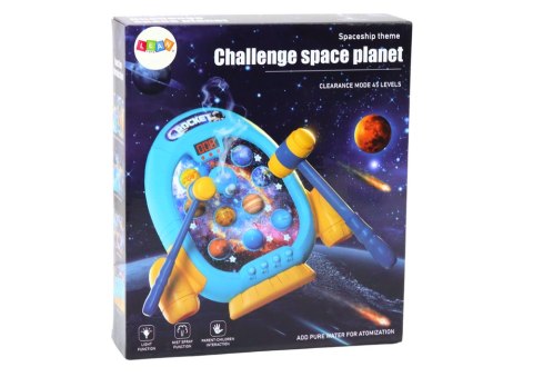 LEAN Toys Gra Zręcznościowa Wac A Mole Planety Rakieta 6 Trybów Światła Dźwięki Dym