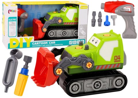 LEAN Toys Koparka Gąsienicowa Kreskówkowa Do Rozkręcania DIY Zielona