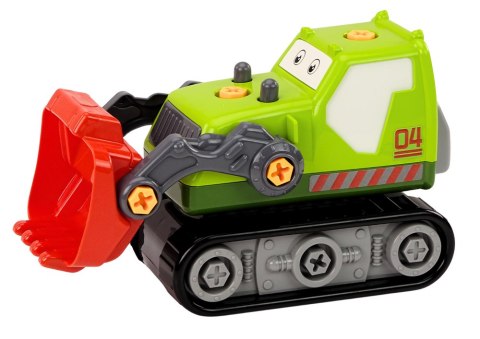 LEAN Toys Koparka Gąsienicowa Kreskówkowa Do Rozkręcania DIY Zielona