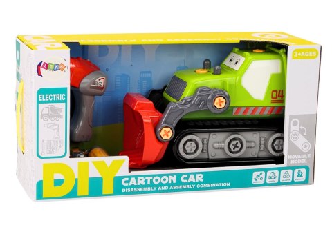 LEAN Toys Koparka Gąsienicowa Kreskówkowa Do Rozkręcania DIY Zielona