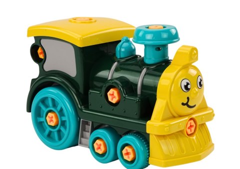 LEAN Toys Lokomotywa Do Skręcania Kreskówkowa DIY Zielony