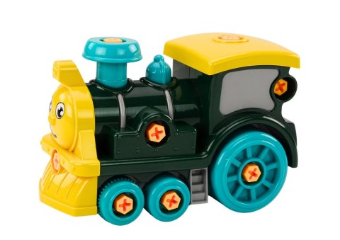 LEAN Toys Lokomotywa Do Skręcania Kreskówkowa DIY Zielony