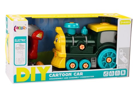 LEAN Toys Lokomotywa Do Skręcania Kreskówkowa DIY Zielony