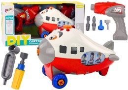 LEAN Toys Samolot Kreskówkowy Do Skręcania Skrzydła DIY Czerwony