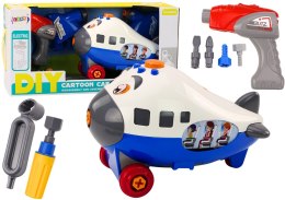 LEAN Toys Samolot Kreskówkowy Do Skręcania Skrzydła DIY Niebieski