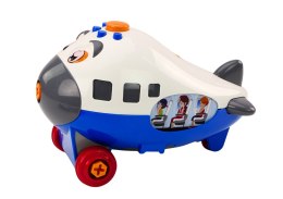 LEAN Toys Samolot Kreskówkowy Do Skręcania Skrzydła DIY Niebieski