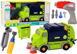 LEAN Toys Śmieciarka Kreskówkowa Do Skręcania Ruchoma DIY Granatowy