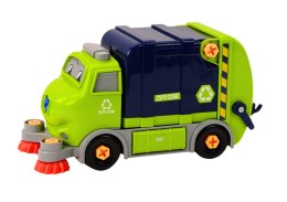 LEAN Toys Śmieciarka Kreskówkowa Do Skręcania Ruchoma DIY Granatowy